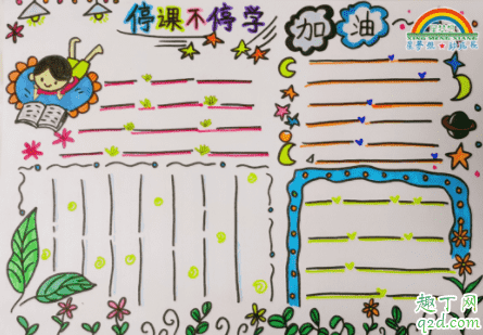 疫情停課不停學(xué)手抄報圖片 2020關(guān)于停課不停學(xué)手抄報內(nèi)容5